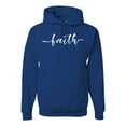 thumbnail image 1 of Classic Cursive Christian Faith Quote Inspirational/Christian Unisex Graphic Hoodie Sweatshirt, Royal, Medium, 1 of 3