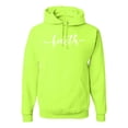 thumbnail image 1 of Classic Cursive Christian Faith Quote Inspirational/Christian Unisex Graphic Hoodie Sweatshirt, Safety Green, X-Large, 1 of 3