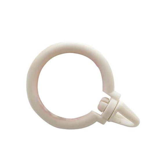 Classic Curtain Accessory Plastic Curtain Hanger Rings, Internal Diameter 3.7 cm, White - Set of 30