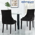 thumbnail image 1 of Classic Curved Back Nail Head Design Velvet Tufted Dining Chair, Gray, Set of 2, 1 of 1