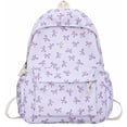 thumbnail image 1 of Classic Cute Bow Tie Printed Backpack Kawaii Casual Simple Lightweight Travel Bag For Women, 1 of 7
