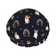 thumbnail image 1 of Classic Cute Corgi Dog Funny Shower Cap, Double Layers Shower Cap Rreusable Waterproof, Elastic Bathing Hair Hat for Women, Washable Hair Cap for All Hair Lengths, 1 of 5