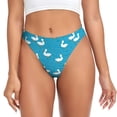 thumbnail image 1 of Classic Cute Duck Blue Thongs for Women - No Show Seamless Womens Thongs Underwear, Soft Stretch G String Thongs for Women,Cuteness Ladies Breathable Thong Bikini Panties Briefs, 1 of 5
