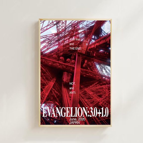 Classic Cyberpunk Futuristic Mecha City Destruction Spaceship Hangar Wall Art, Unframed Poster