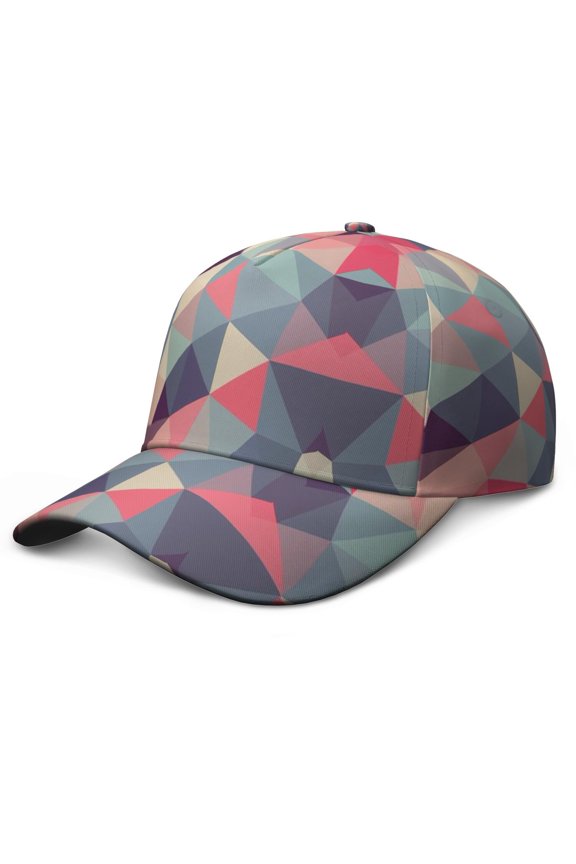 Classic Dad Hat, Unstructured Washed Cap with UV Protection and Sweat Absorption, Artistic Geometric Design Baseball Cap for Spring Summer Casual Wear
