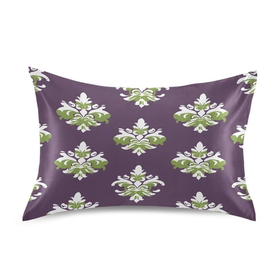 Classic Damask Pattern King Size Pillowcase Ultra Soft Silky Fabric Wrinkle Fade Resistant 20x40in