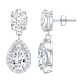 thumbnail image 1 of Rosec Jewels Classic Moissanite Drop Earrings for Women (D-VS1 Grade) - Pear Shape Moissanite Bridal Earrings with Jewelry Box, 10K White Gold, 1 of 8