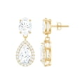 thumbnail image 1 of Rosec Jewels Classic Dangle Earrings with Certified Moissanite for Women (D-VS1 Grade), 14K Yellow Gold, 1 of 9