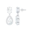 thumbnail image 1 of Rosec Jewels Classic Dangle Earrings with Certified Moissanite for Women (D-VS1 Grade), 925 Sterling Silver, 1 of 9