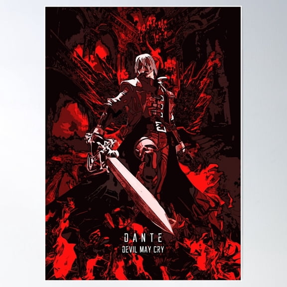 Classic Dante From Devil May Cry Poster Wall Art, UNFRAMED PAPER POSTER, Home Decor, Vintage Gift, Living Room Dercor