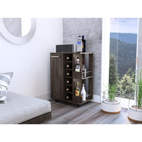 Classic Dark Walnut Finish - Add Sophistication to Any Bar Setup with Rich Wood Grain