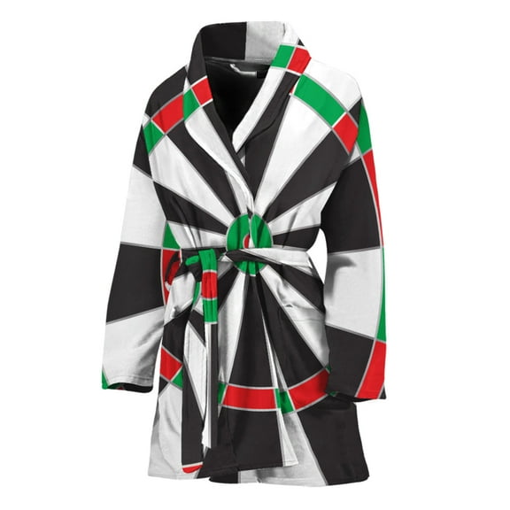 Classic Dartboard Women Bathrobe One Size Univeral Fits Fashion Lightweight Plush Fleece Long Robe For Women