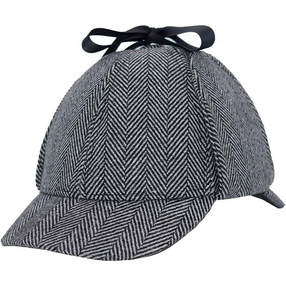 Classic Deerstalker Hat with Ear Flaps,Detective Cosplay Hat for Halloween,Classic Vintage Cap for Adults and Children