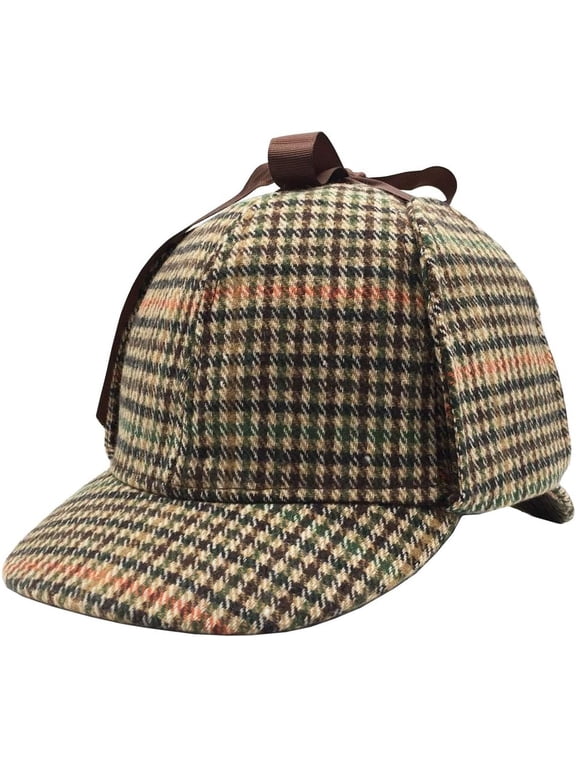 Classic Deerstalker Hat with Ear Flaps,Detective Cosplay Hat for Halloween,Classic Vintage Cap for Adults and Children