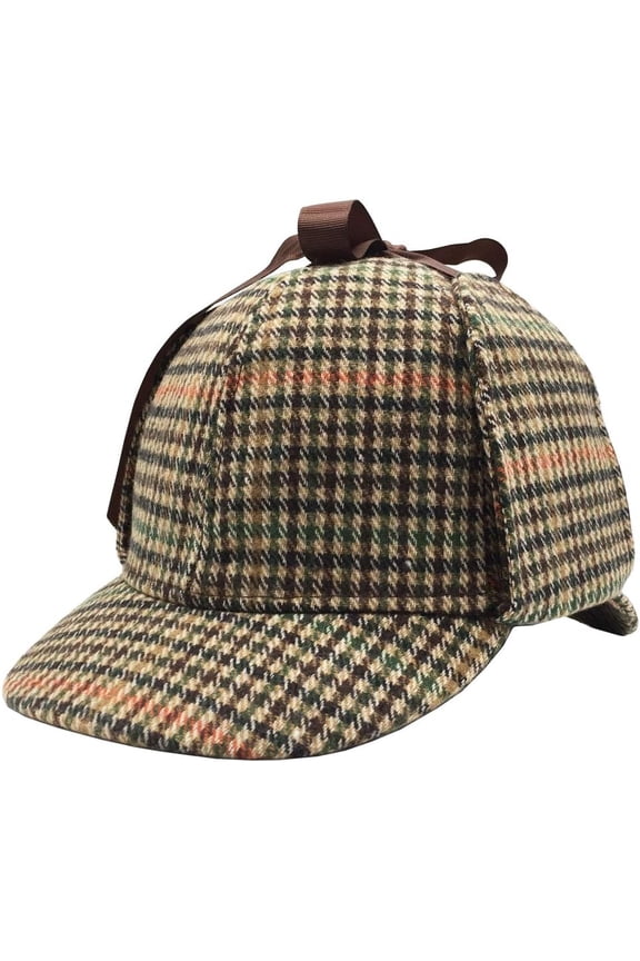Classic Deerstalker Hat with Ear Flaps,Detective Cosplay Hat for Halloween,Classic Vintage Cap for Adults and Children
