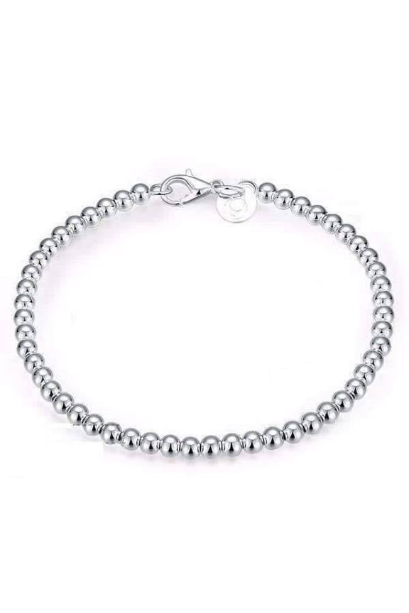 Classic Delicate Beads Silver Bracelet for Woman Perfect for Any Occasion