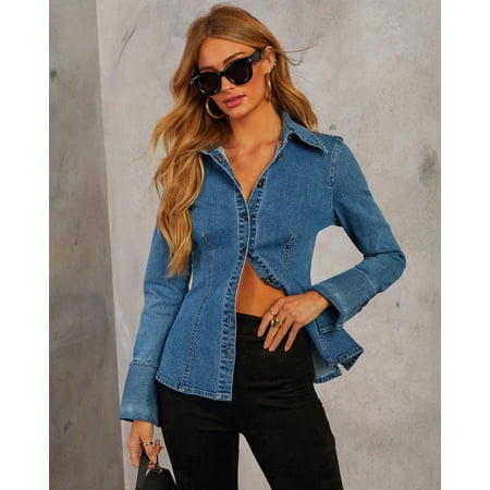 Classic Denim Button-Front Jacket