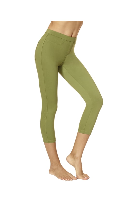 Women's Classic Denim Indigo Capri Legging, Fatigue, 2X