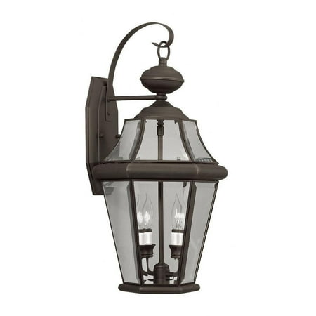 Classic Design 2-Light Outdoor Wall Lantern in Bronze Finish with Clear Glass Panels 10.25 inches W X 20.75 inches H-Bronze Finish Bailey Street Home