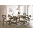 thumbnail image 1 of Classic Design 7pc Dining Set Durable Trestle Base Table and Solid Wood 6 Chairs Durable Frame Wooden Dining Furniture, 1 of 7