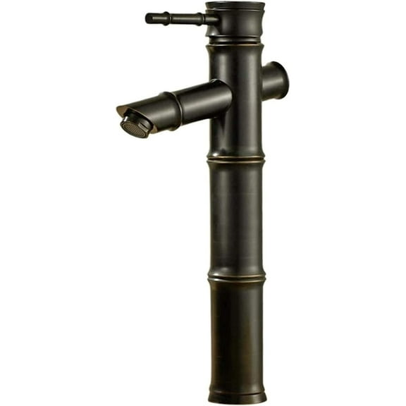 Classic Design Faucet,Vintage Antique Bronze Full Copper Bamboo Deck Mounted Mixer Tap, Kitchen Bathroom Hotel Basin Faucet Tap,Hot and Cold Retro Faucet Single Handle