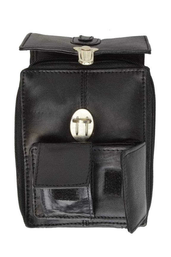 Classic Design Genuine Leather Organizer Bag with Vintage Buckle Closure 121