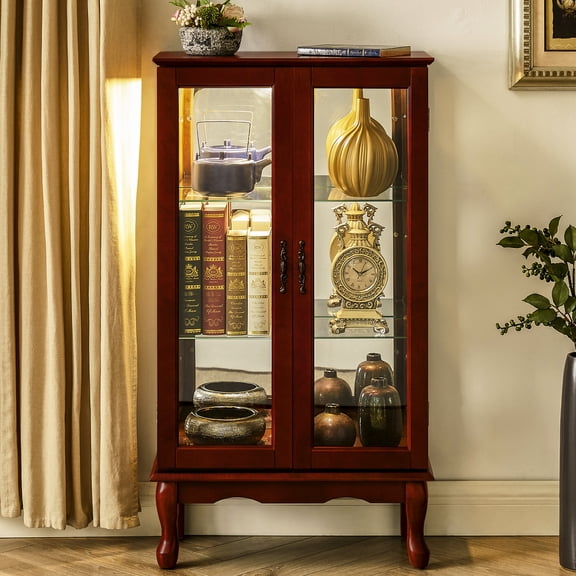 Classic Design - Mirrored Panel for Better Visibility - Home Office - Display Awards and Trophies