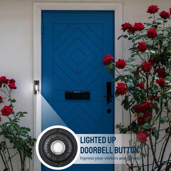 Classic Design Round Iron Doorbell Button with Efficient Waterproof LED Light