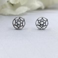 thumbnail image 1 of Classic Design Round Stud Earrings Silver Oxidised Stud Earrings Handmade Gift Stud Pushback Solid 925 Gift for Mother, 1 of 6