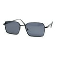 thumbnail image 1 of Classic Dimensional Metal Rim Rectangle Dad Fashion Sunglasses All Black, 1 of 4