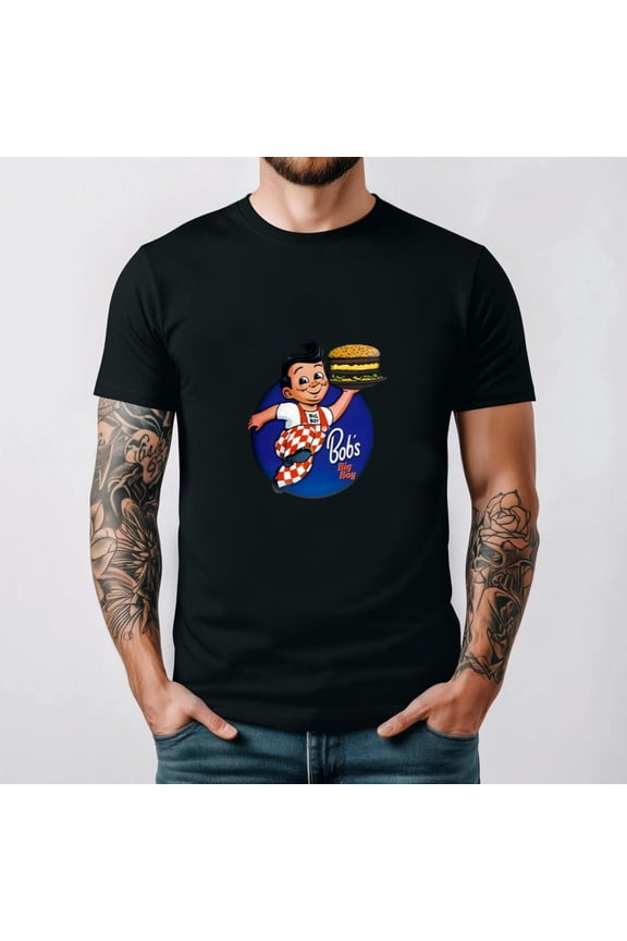 Classic Diner Mascot Inspired Americana Retro Food Theme Graphic T-shirt, up to size 5XL.