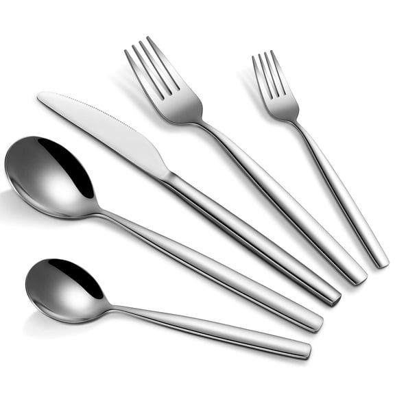 Classic Dinnerware Set, 30-Piece Stainless Steel Cutlery Set, Ideal for Home Kitchens, Hotels, and Restaurants, Serves 6 People (Silver)