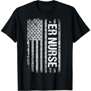Classic Distressed Flag Shirt for Emergency Room ER Nurses T-Shirt
