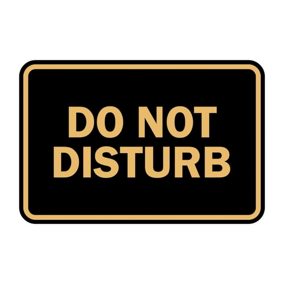 Classic Do Not Disturb Sign (Black /Gold) - Small