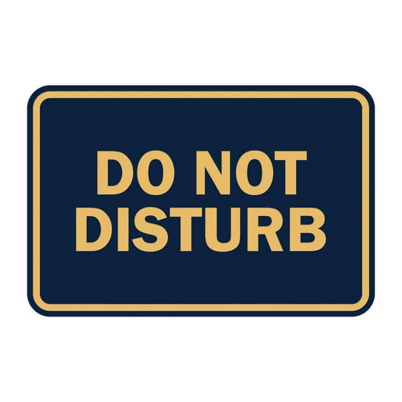 Classic Do Not Disturb Sign (Navy Blue/Gold) - Large
