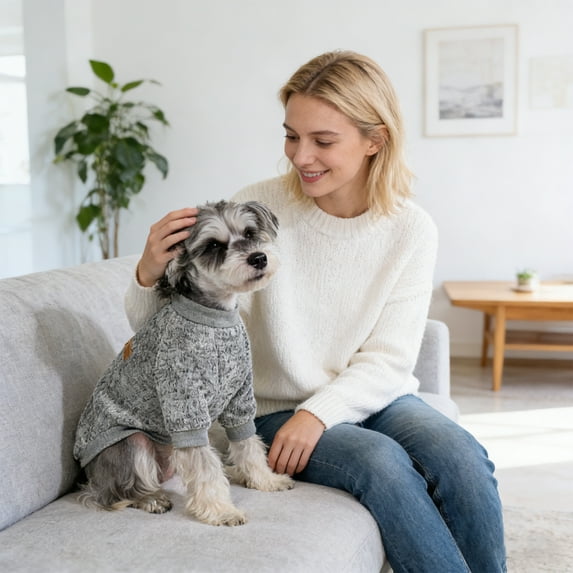 Classic Dog Hoodie Sweatshirt Winter Warm Fleece Lined Dog Sweater Cold ...