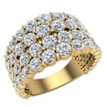 thumbnail image 1 of Classic Dome Cocktail Style Diamond Lines Wedding Band Anniversary Ring 3.43 CTW 14K Gold, 1 of 5