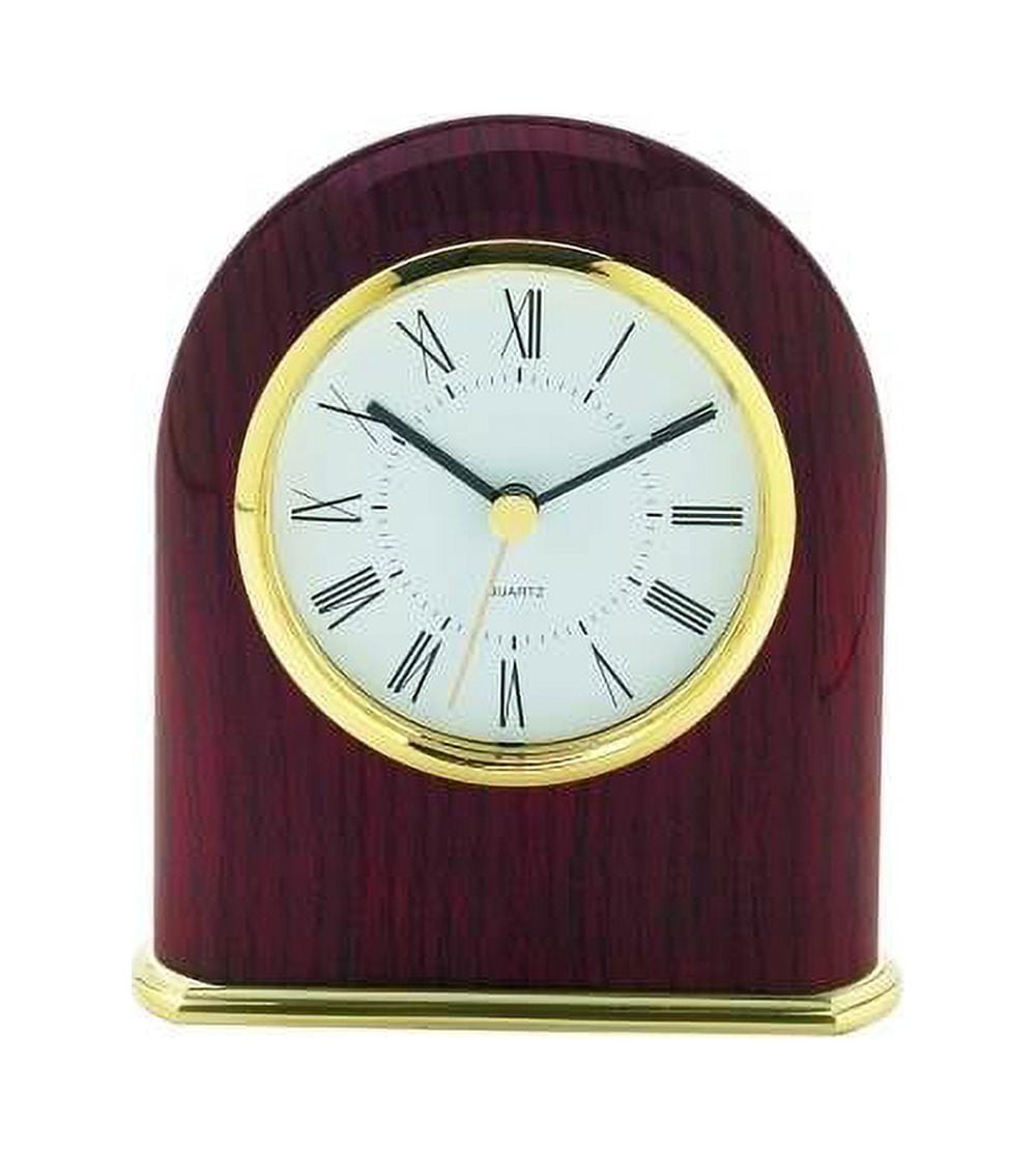 Classic Dome Desk Clock in Mahogany Finish
