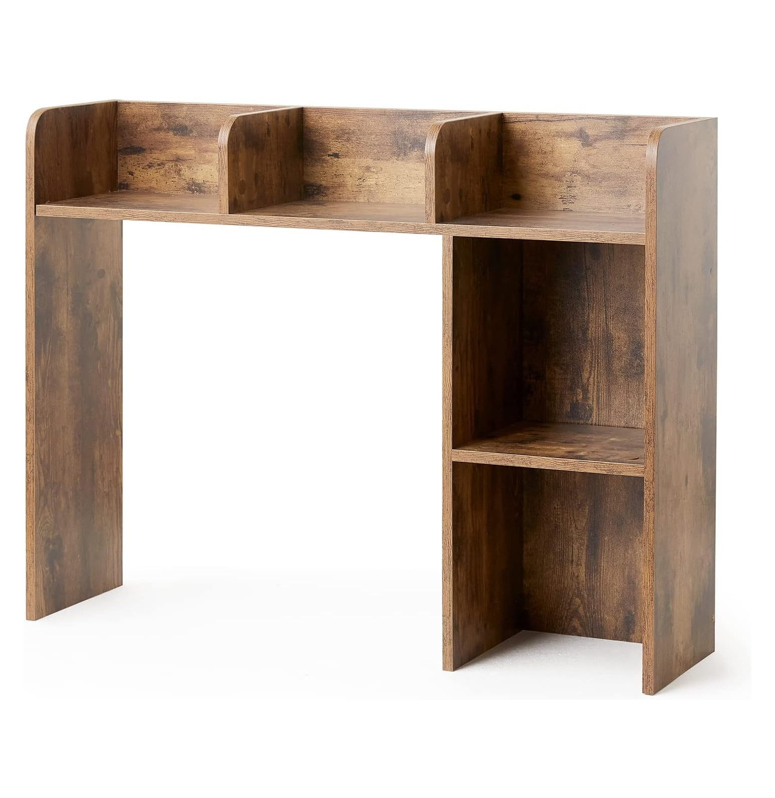 Classic Dorm Desk Bookshelf Dark Wood