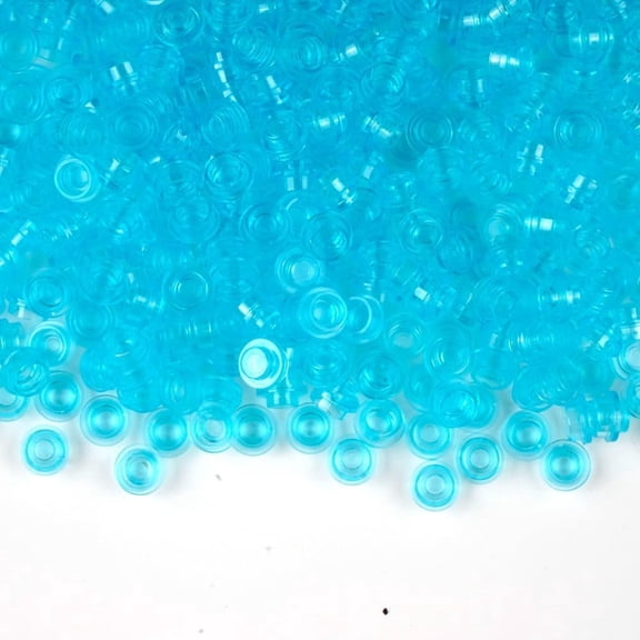 Classic Dots Building Block Accessories - 1X1 Round Plates Bricks Bulk Water Parts and Pieces, Custom Builds Pixel Arts Transparent Light Blue 1500pcs