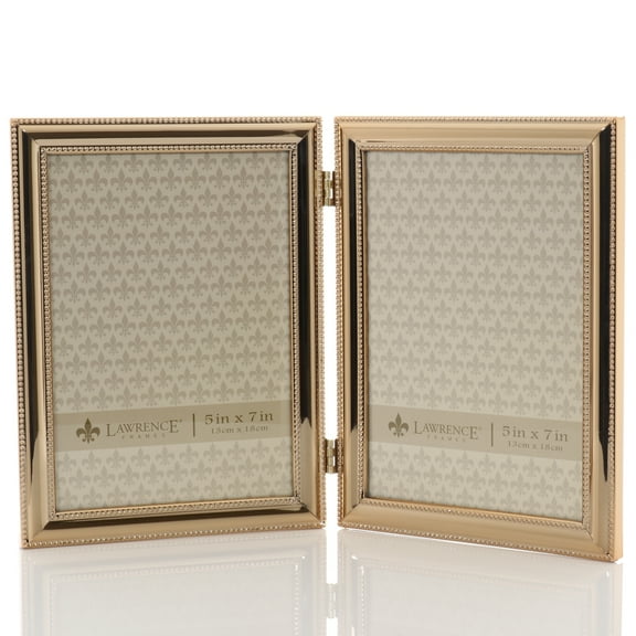 Classic Double Beaded Picture Frame 5x7 Double Gold