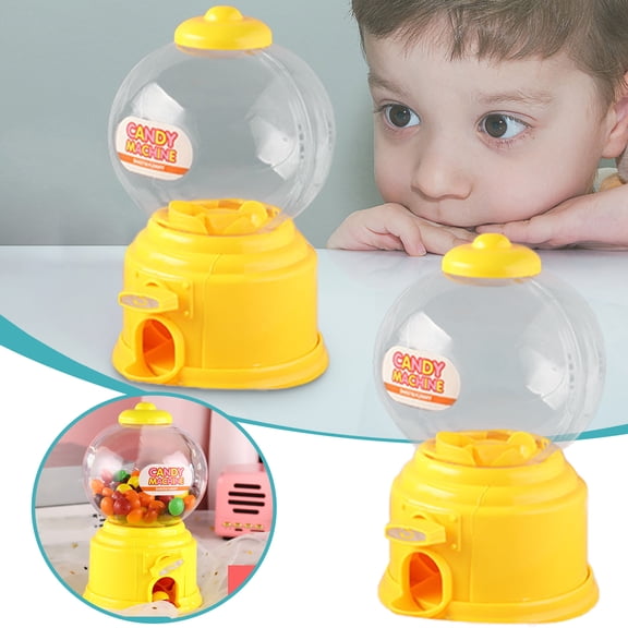 Classic Double Gum Machine Bank Candy Dispenser Toy for Arts Crafts DIY Projects, 5.51 in, Yellow