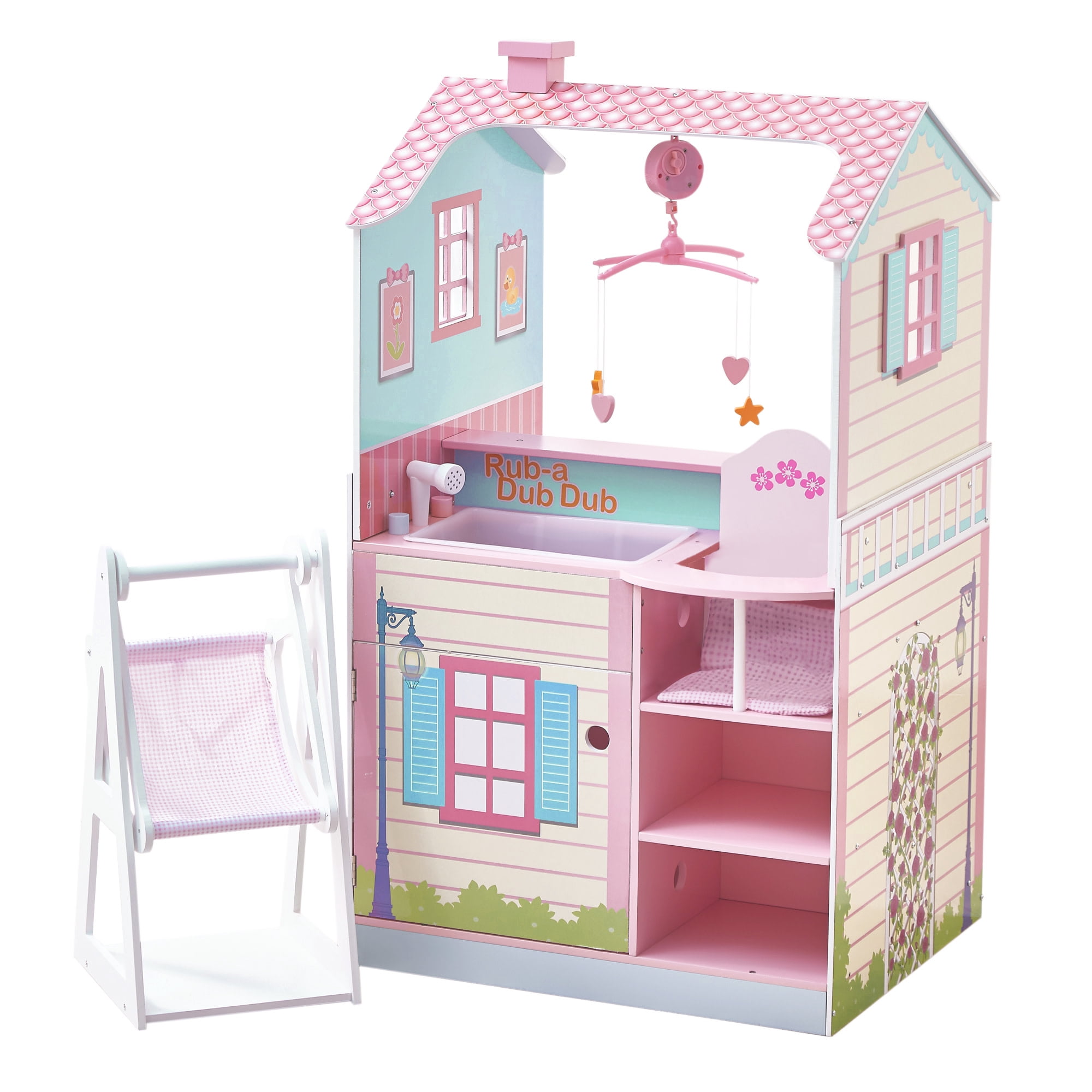 Classic Double-Sided Baby Doll Nursery Station Dollhouse Combo Classic Double-Sided Baby Doll Nursery Station Dollhouse Combo