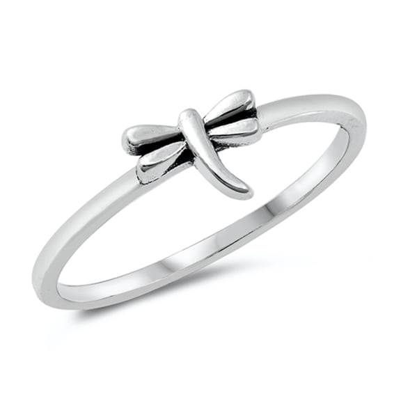 Classic Dragonfly Nature Garden Ring .925 Sterling Silver Band Jewelry Female Male Unisex Size 4