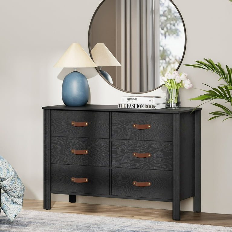Free Shipping! FITUEYES Classic Black Wooden Dresser with Fabric