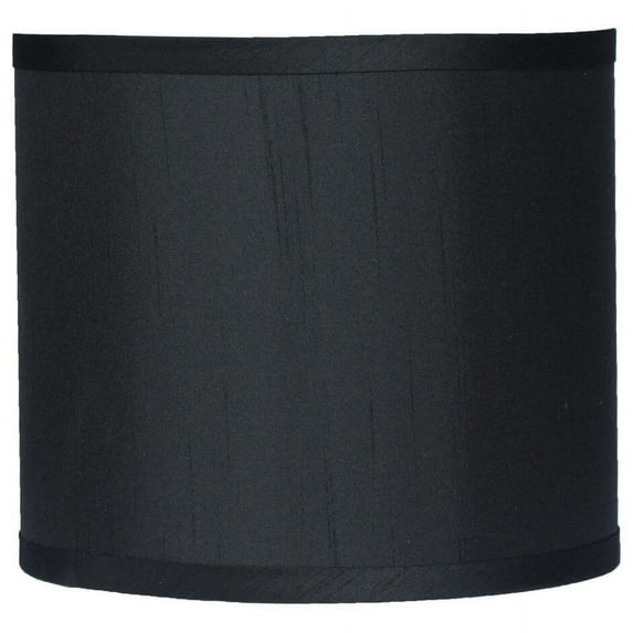 Classic Drum Faux Silk Lamp Shade 8-inch to 16-inch Available Black 8"