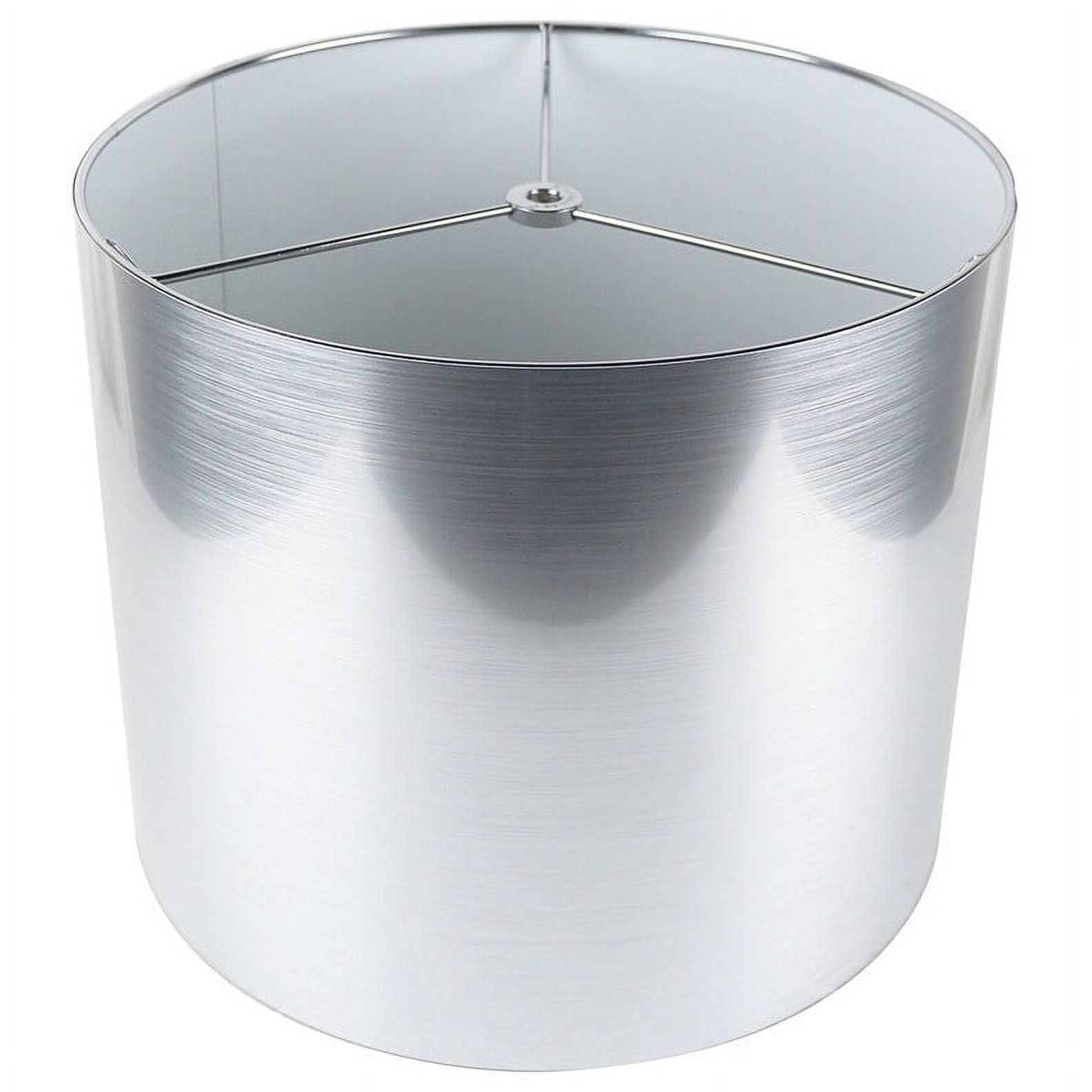 Classic Drum Metallic Lampshade, 8" to 16" Bottom Size Silver 12" 7 to ...