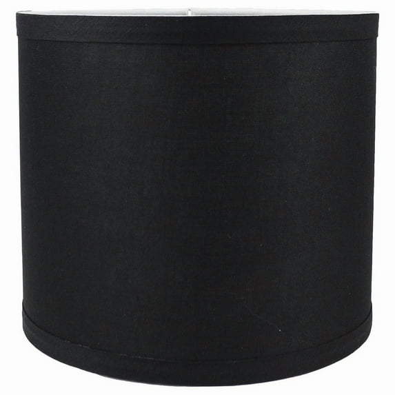 Classic Drum Smooth Linen Lamp Shade, 8" to 16" Bottom Size Black 8"