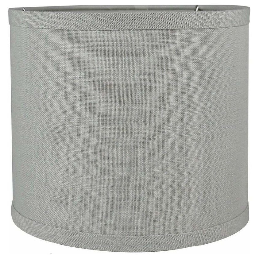Classic Drum Smooth Linen Lamp Shade, 8" to 16" Bottom Size Gray 8"