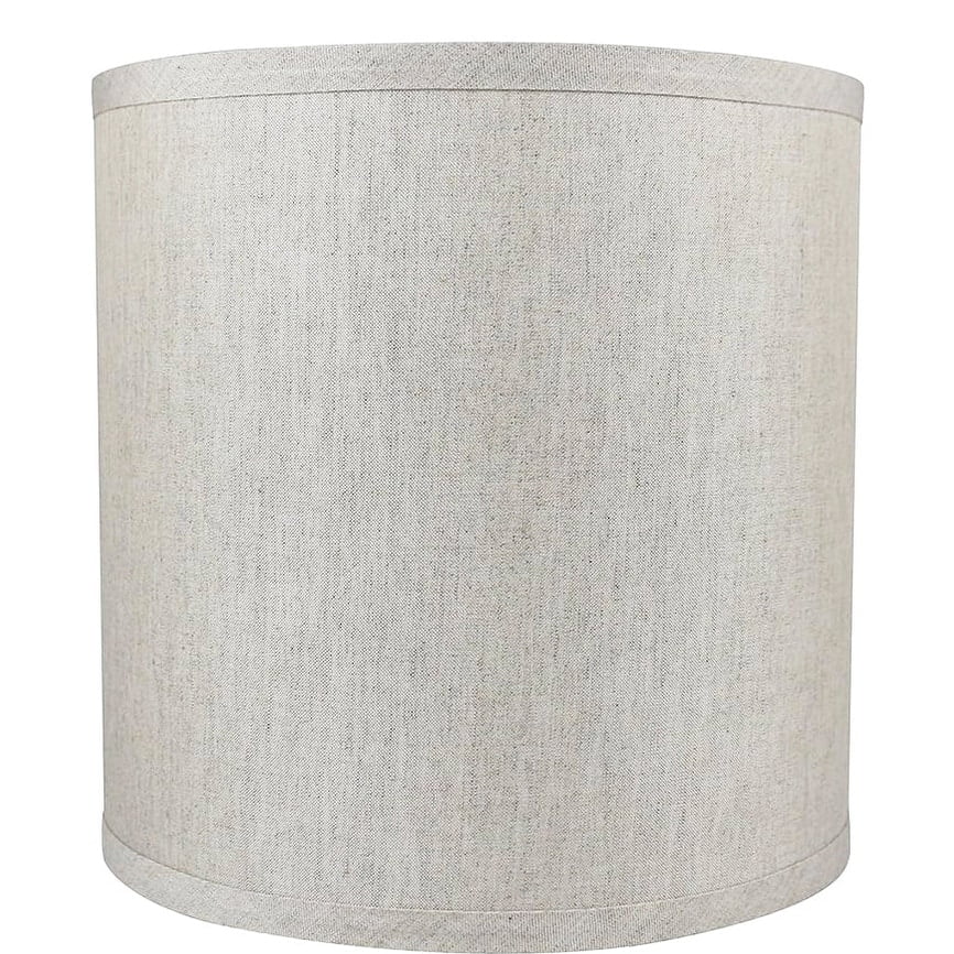 Classic Drum Smooth Linen Lamp Shade, 8" to 16" Bottom Size Oatmeal 10"
